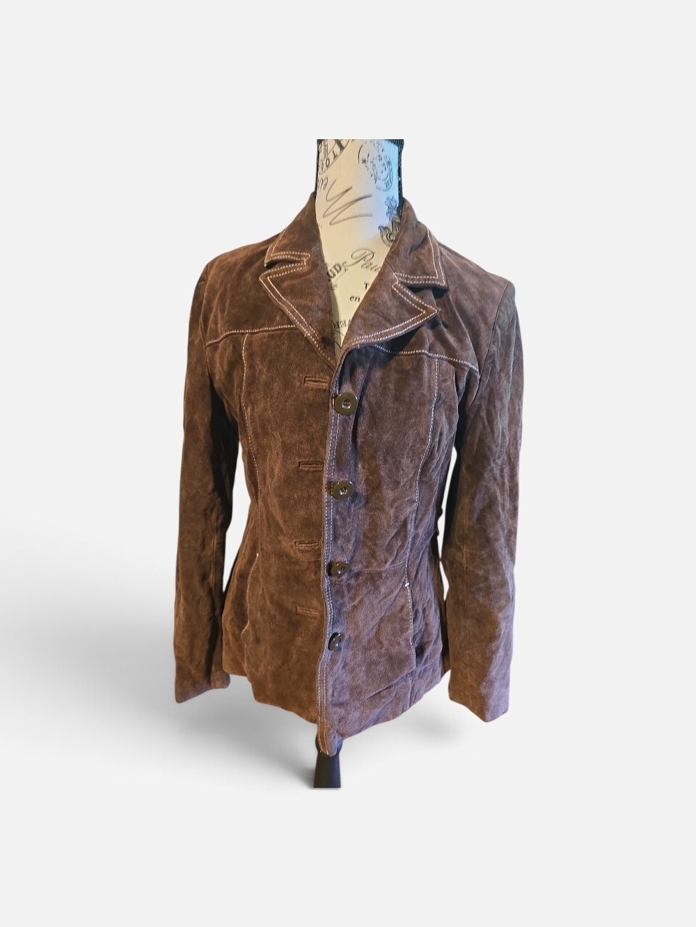 Y2K Wilsons Leather Brown Suede Button Jacket